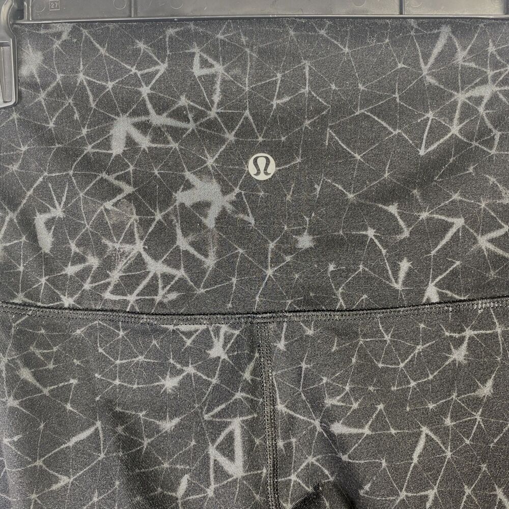 Lululemon Womens Full Length Leggings Black Gray Geometric Patterned No Size Dot